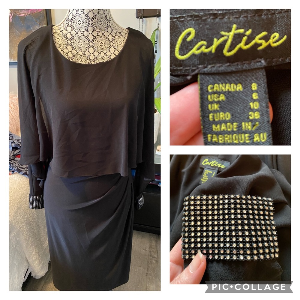 Cartise black over lay dress size 8